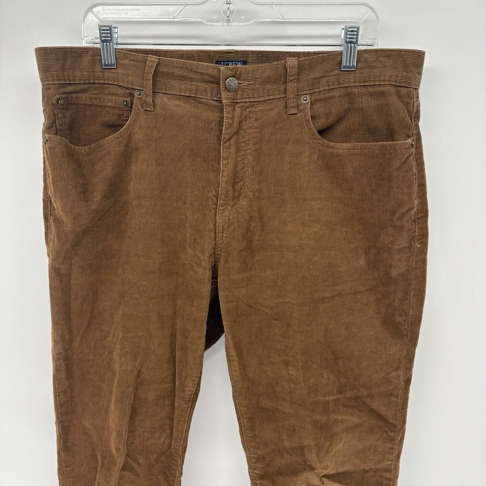 J.Crew Slim Flex Fit Corduroy Pants Casual Stretch Brown Men 34x31‎